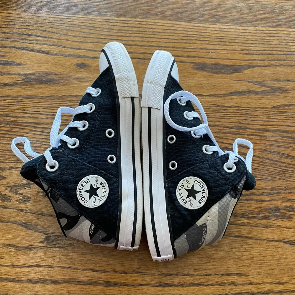 Converse Chuck Taylor All Star High Top Sneakers Black Gray Camo